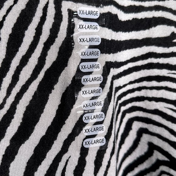 LH Sport Zebra Print‎ Top/Tunic With Embellishments Around Neckline Size XXL - Picture 6 of 13